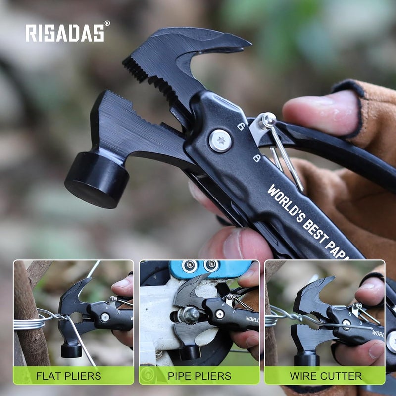 risadas Papa Gifts for Fathers Day - Gifts for Papa, Papa's Gift from Granddaughter - Fathers Day Birthday Gift for Papa's, Grandparents Presents, Multitool Hammer - Image 5